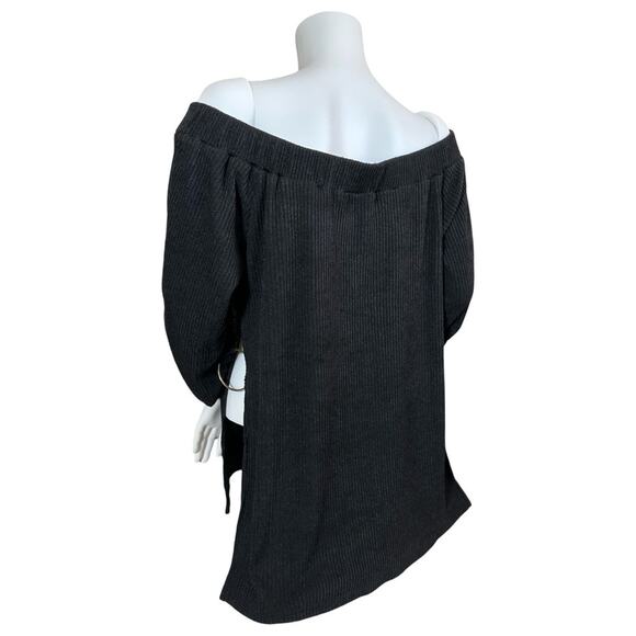 #T84 SABO SKIRT Ribbed Lightweight Sweater With Ring Detail SZ L $79 - Picture 5 of 10